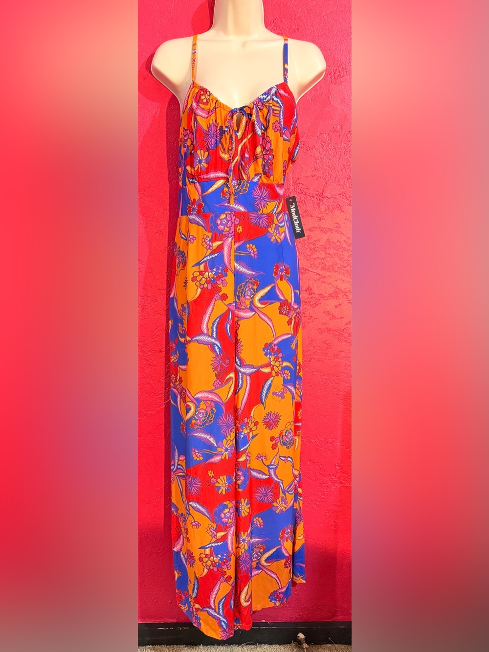 NWT Modcloth For the Love of Fedtival Season Bold Floral Jumpsuit. Sz 14. - Picture 1 of 15